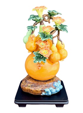石湾公仔陶瓷葫芦招财摆件