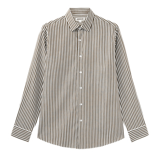 【琥珀流光】高档纯棉色织条纹 春季商务通勤百搭长袖衬衫 DAH467