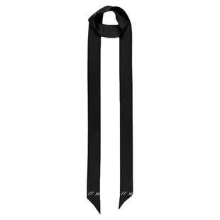 高级感黑色细窄长条系脖丝巾小围巾飘带新品配饰颈饰围脖丝带脖饰