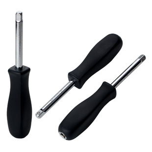 小飞连接杆6.3mm带尾孔旋柄两用旋具手柄1/4黑色小方杆套筒加力杆