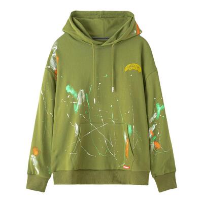 SG鲨鱼嘴泼墨设计宽松连帽卫衣