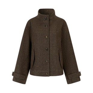 MHV ARCHIVE 秋冬新款 定织粗纺花纱澳洲羊毛 女士夹棉毛呢外套