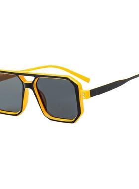 6026欧美粗框方框双梁墨镜