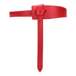 腰封女束腰外搭头层牛皮时尚百搭宽腰带女装饰配裙子衬衫绑带红色