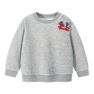 迷你巴拉男女童儿童卫衣柔软亲肤保暖内里加绒萌趣上衣2025冬新款