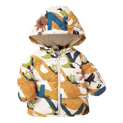 加厚款白鸭绒宝宝羽绒服满印耐脏