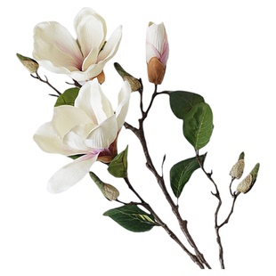 复古玉兰花仿真花假花单枝花束装饰摆件餐桌花摆花客厅摆设插花