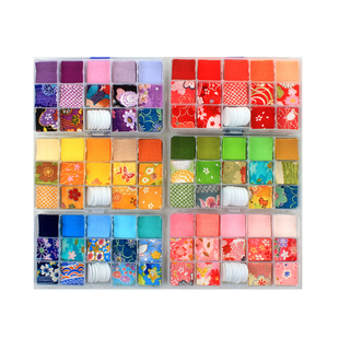 和风绉布切片细工花簪日式布手工DIY和风花发饰布料切片布组3*3cm