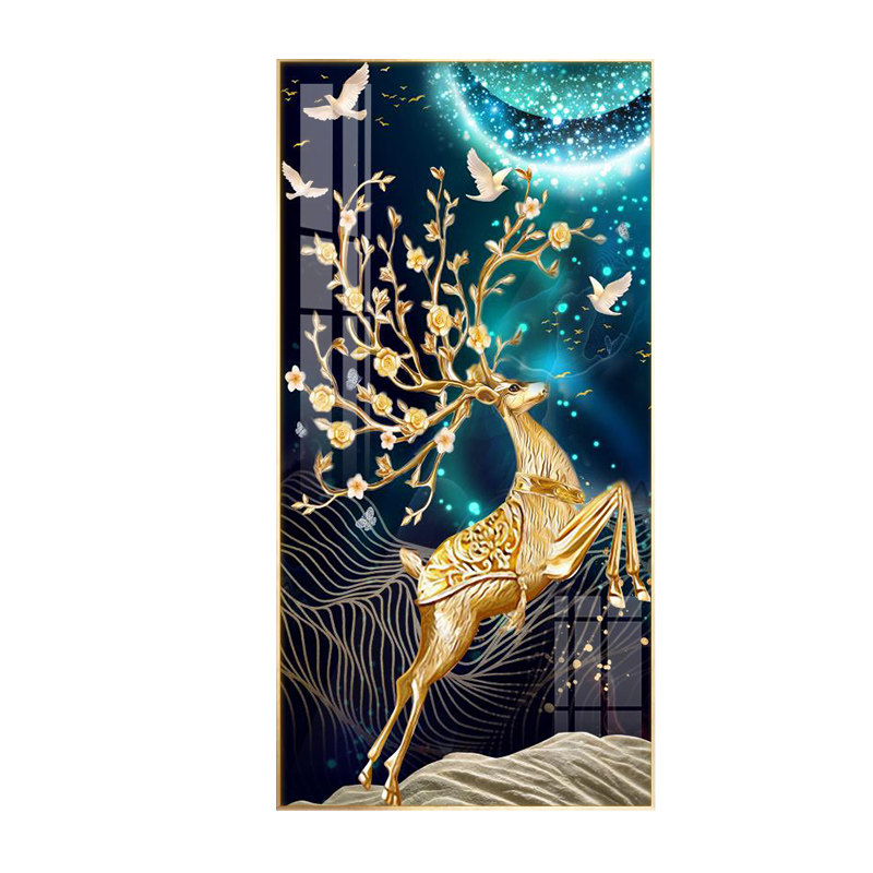 入户玄关装饰画现代简约北欧墙壁画走廊过道2022新款晶瓷钻石挂画