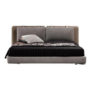 HEISHE Tatlin塔特林床意式极简主卧简约豆腐块马鞍皮高定双人床