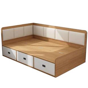 实木床榻榻米无床头箱体高箱储物地台单人1.2/1.35/1.8定制双人床