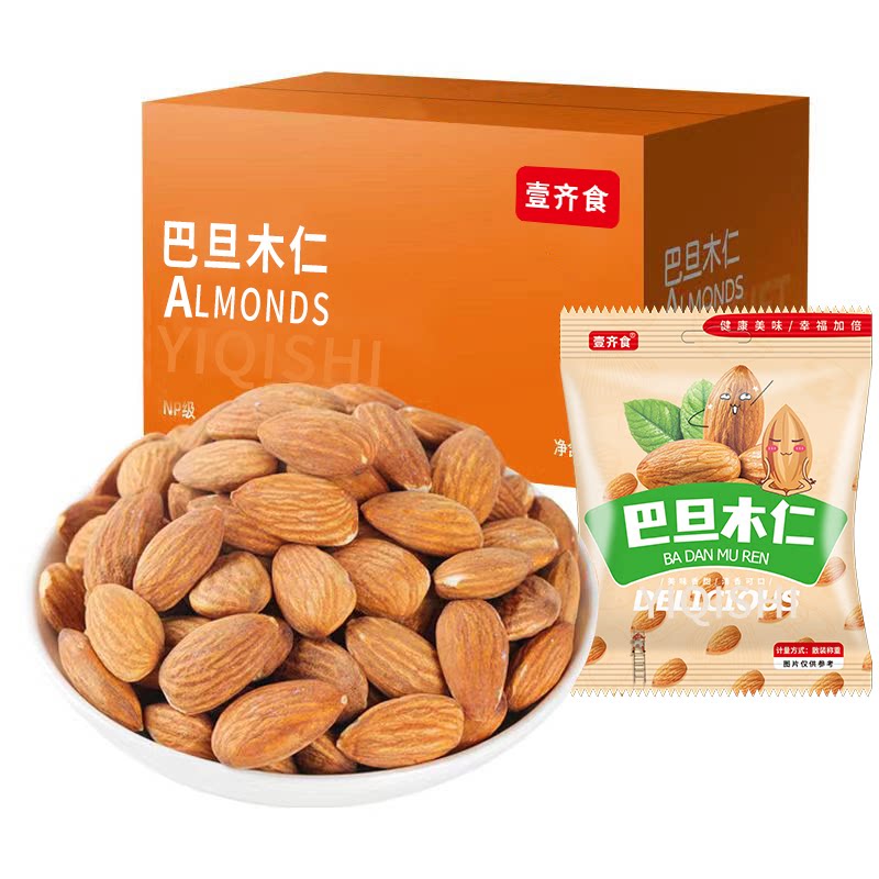 壹齐食奶香味巴旦木仁大杏仁坚果扁桃仁干果休闲零食独立小包装