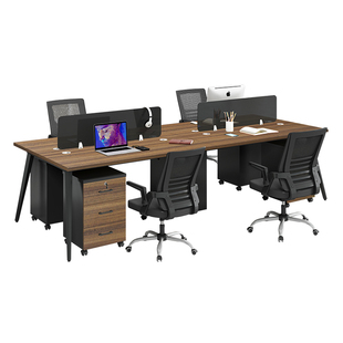 职员办公桌椅组合4人位工业风财务办工作桌员工四人位办公室桌子