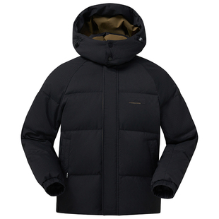 鸭鸭冬季羽绒服男款可拆卸连帽立领宽松简约百搭保暖外套男女同款