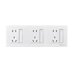 86型连体开关插座三位十五孔墙壁暗装三联15孔酒店宾馆组合面板