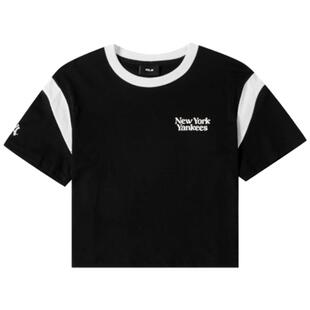 【自营】MLB女白色短款半袖T恤女新款运动休闲透气短袖3FTSV0343