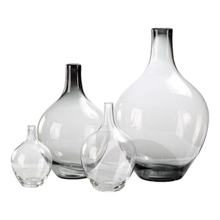 山归来花瓶玻璃透明水养插花轻奢高级感大肚子水培落地大号花器