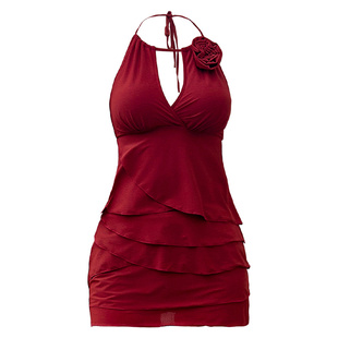 绝美泡温泉游泳衣度假风红色海岛小众2025新款泰式独特沙滩泳衣女