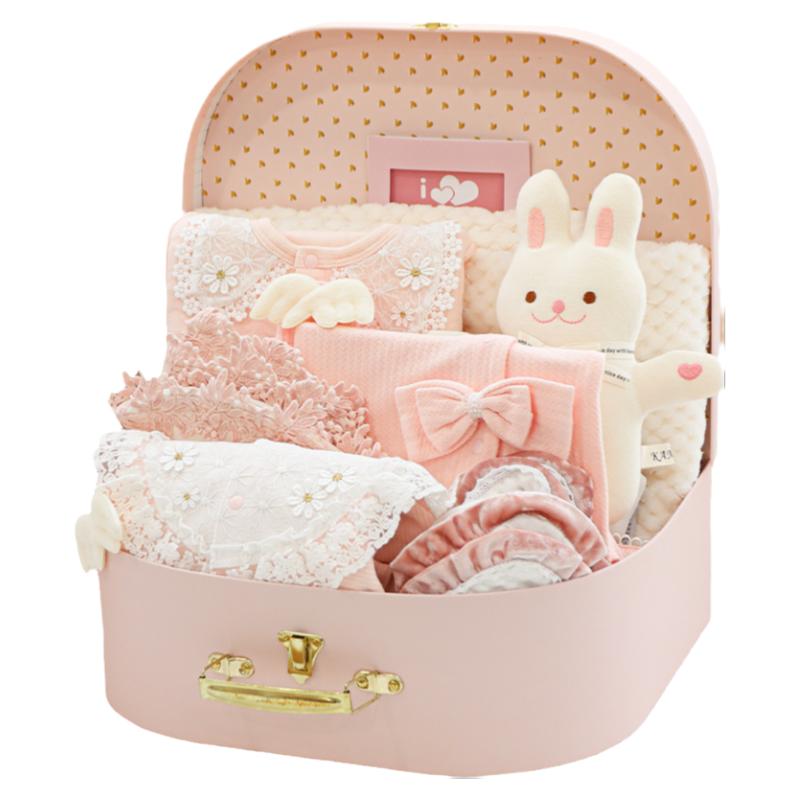 modomoma新生儿用品婴儿礼盒春装公主女宝初生见面礼满月周岁礼物