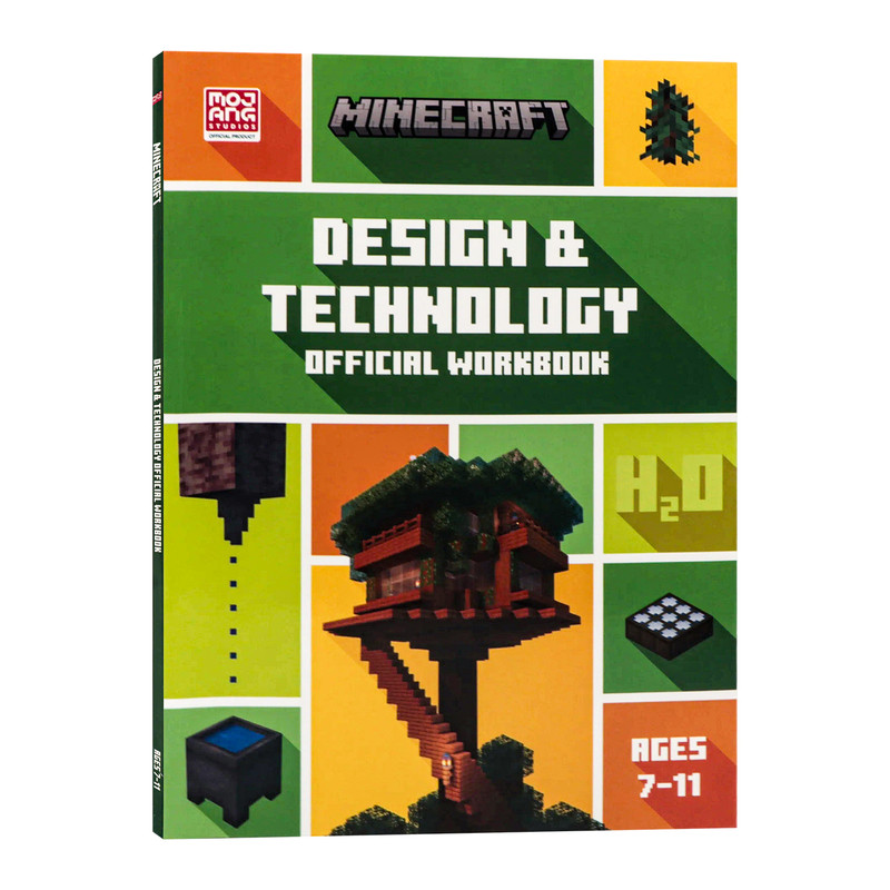 我的世界STEM设计与技术官方练习册7-11岁英文原版 Minecraft STEM Design and Technology 游戏联动搭建思维训练儿童工程创意设计