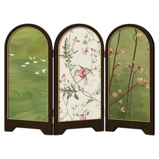 小清新绿色飞燕桌面客厅屏风摆件画法式餐厅餐边柜斗柜装饰品摆画