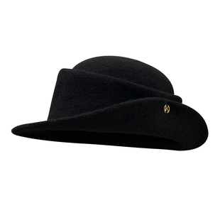 赫本风高品质法式复古千金翻沿羊毛礼帽女冬季优雅气质盆帽渔夫帽