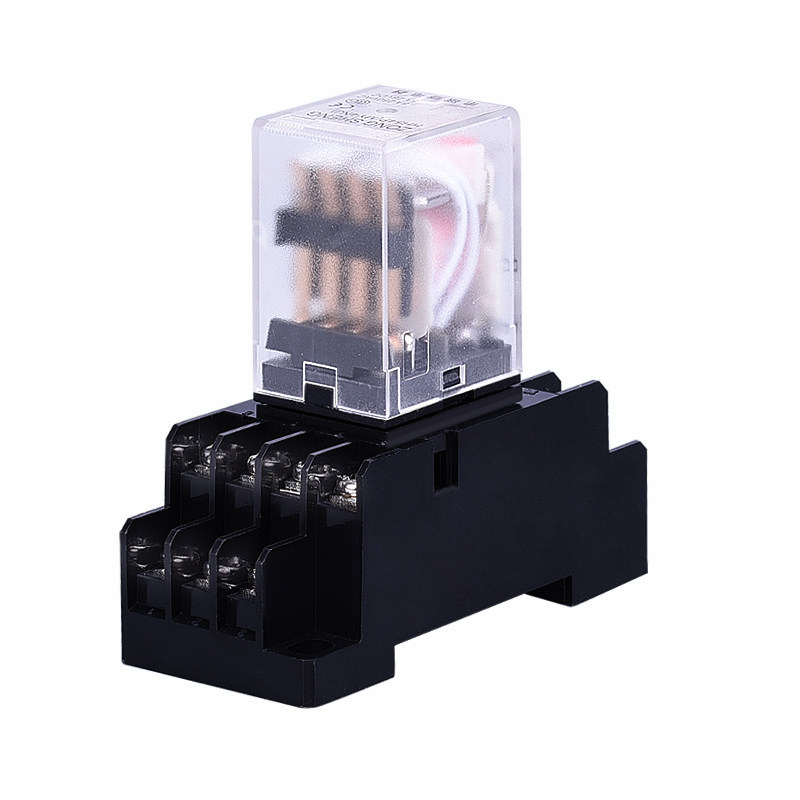小型电磁中间继电器HH54P四开四闭MY4NJ交直流12V24V220V带灯14脚