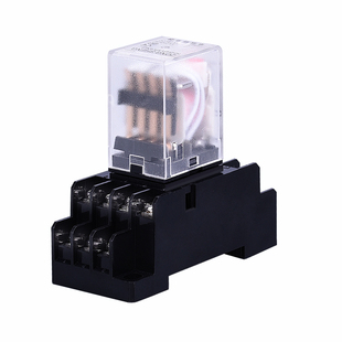 小型电磁中间继电器HH54P四开四闭MY4NJ交直流12V24V220V带灯14脚