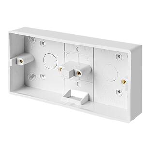 明装86型双底盒pvc超薄线盒双联明线开关盒子开关插座接线盒二位