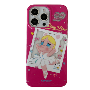 独壳 玫红色星星哭娃链条适用17pro苹果16手机壳卡通网红iPhone15promax新款14ProMax双层13女款手机套硬壳