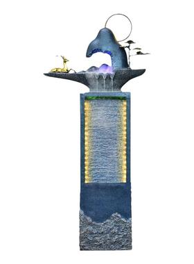 点道高山流水现代雾化器落地摆件