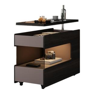 意式极简沙发边柜轻奢高级感客厅边几侧边柜带轮可移动茶几小桌子