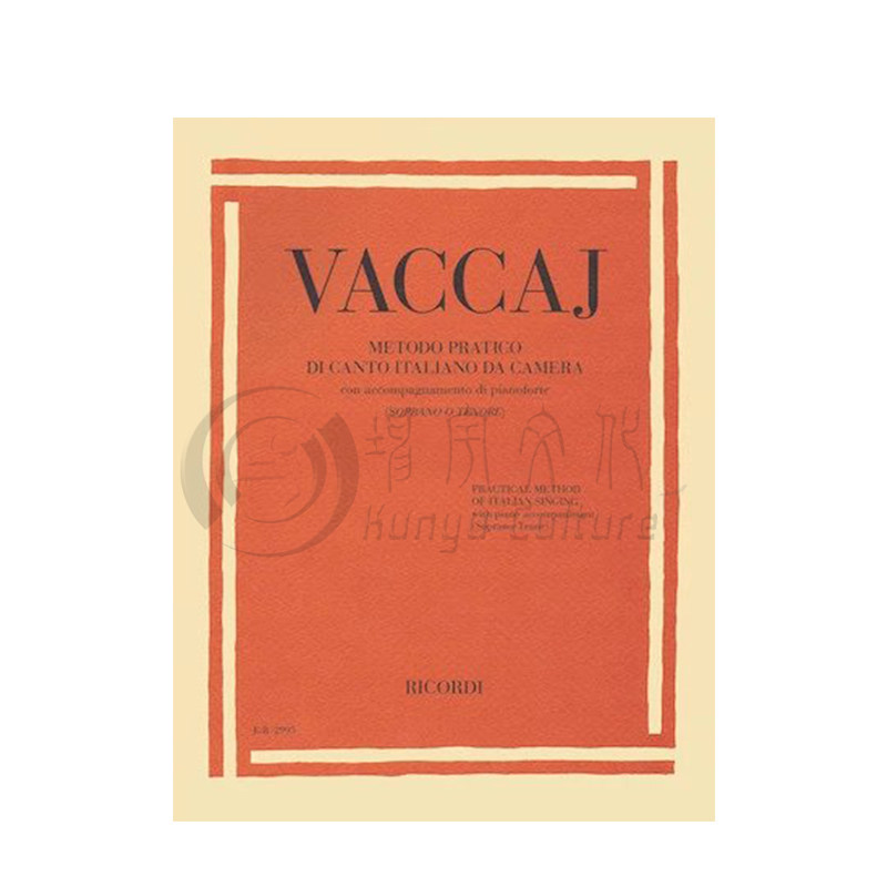 瓦卡伊 意大利歌曲实用练声法 男高音或女高音 Ricordi Vaccai Practical Method of Italian Singing ER2995/HL50498724
