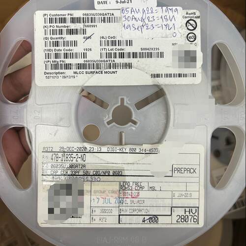 溢价-06035U330GAT2A AVX 33PF 2%电容电阻