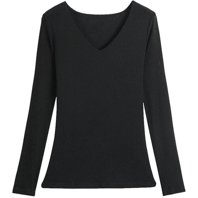 弹力记忆网纱鸡心领薄款打底衫