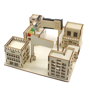 红绿灯街景1号儿童STEM手工拼装科技小制作科学实验玩具材料包