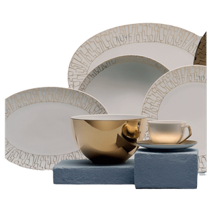 Rosenthal 卢臣泰Skin Gold原装进口TAC金色纹理中式餐具陶瓷碗盘