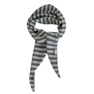 含羊毛egg黑白灰色百搭条纹三角巾披肩女外搭可做围巾叠穿保暖
