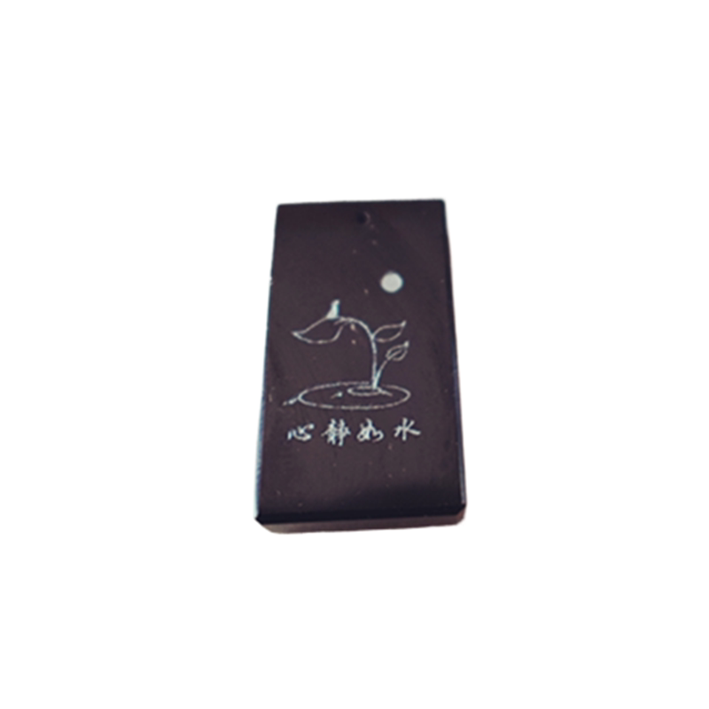 黑曜石无事牌吊坠刻字定制项链挂
