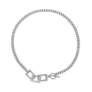 SAZ 原创无性别中性OT扣项链潮酷嘻哈街头百搭钛钢短款男女锁骨链