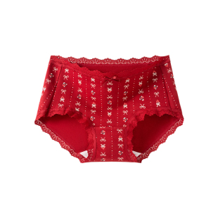 都市丽人红色本命年内裤女士纯棉2026新款抗菌裆少女士蕾丝三角裤