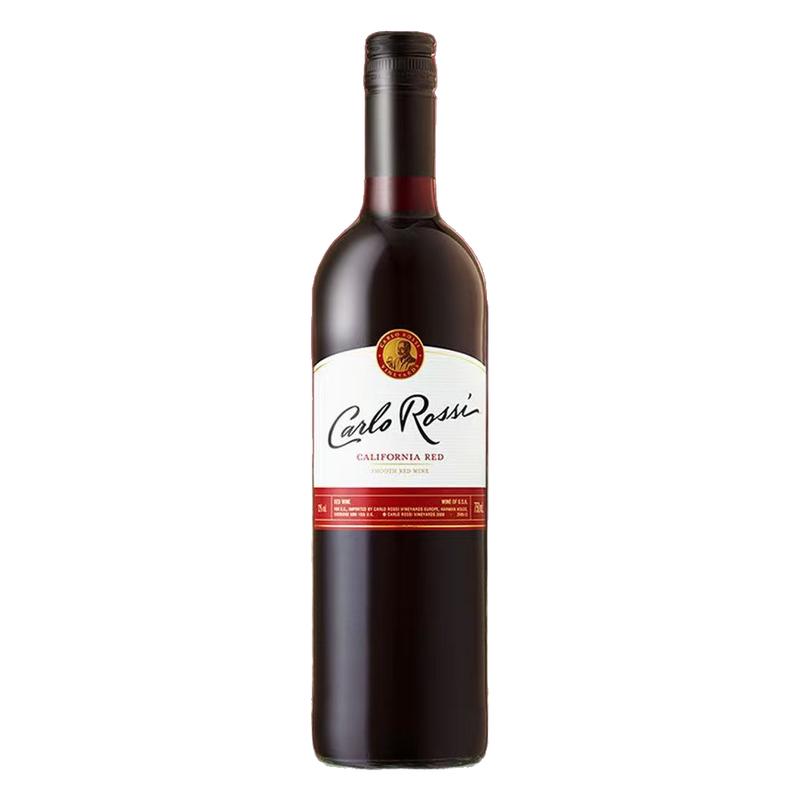 美国原装进口CARLO ROSSI加州乐事柔顺红葡萄酒半干型红酒750ml
