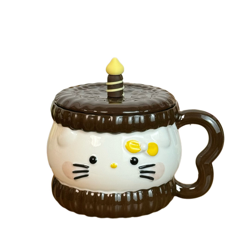 可爱凯蒂猫蛋糕杯陶瓷送礼礼物杯