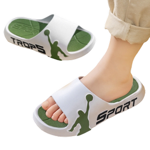 儿童拖鞋男童大童室内家居扣篮新款外穿潮流踩屎感防滑凉拖鞋小孩