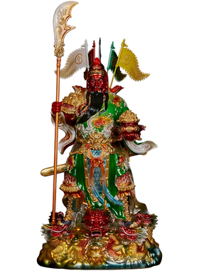 彩绘黄铜关二爷家居摆件