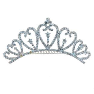 皇冠头饰女儿童水钻插梳小公主生日礼物演出王冠发夹头饰女童发卡