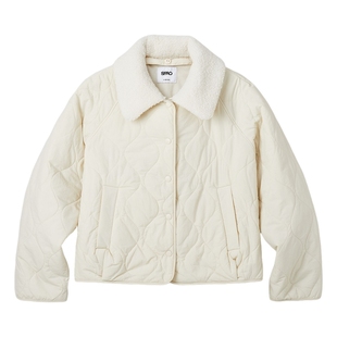 SPAO韩国同款25年冬季新品女加绒保暖绒领衔缝时尚棉服巴恩风外套