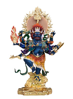 铜彩秽迹密迹金刚神像供奉摆件