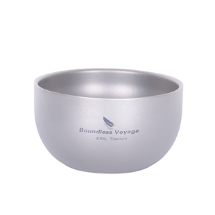 纯钛双层茶杯品茗杯防烫隔热小口杯功夫茶具户外露营主人茶杯40ml