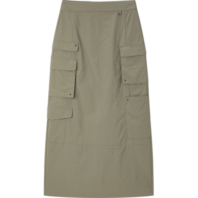 乐町夏季新款设计感工装长款半身裙女C1GFE2420